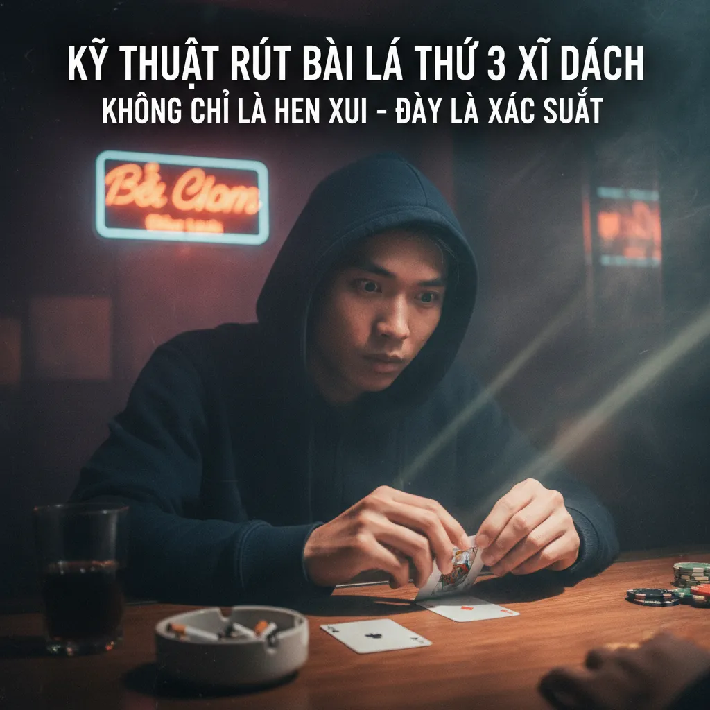 Người chơi xì dách đang cân nhắc rút bài